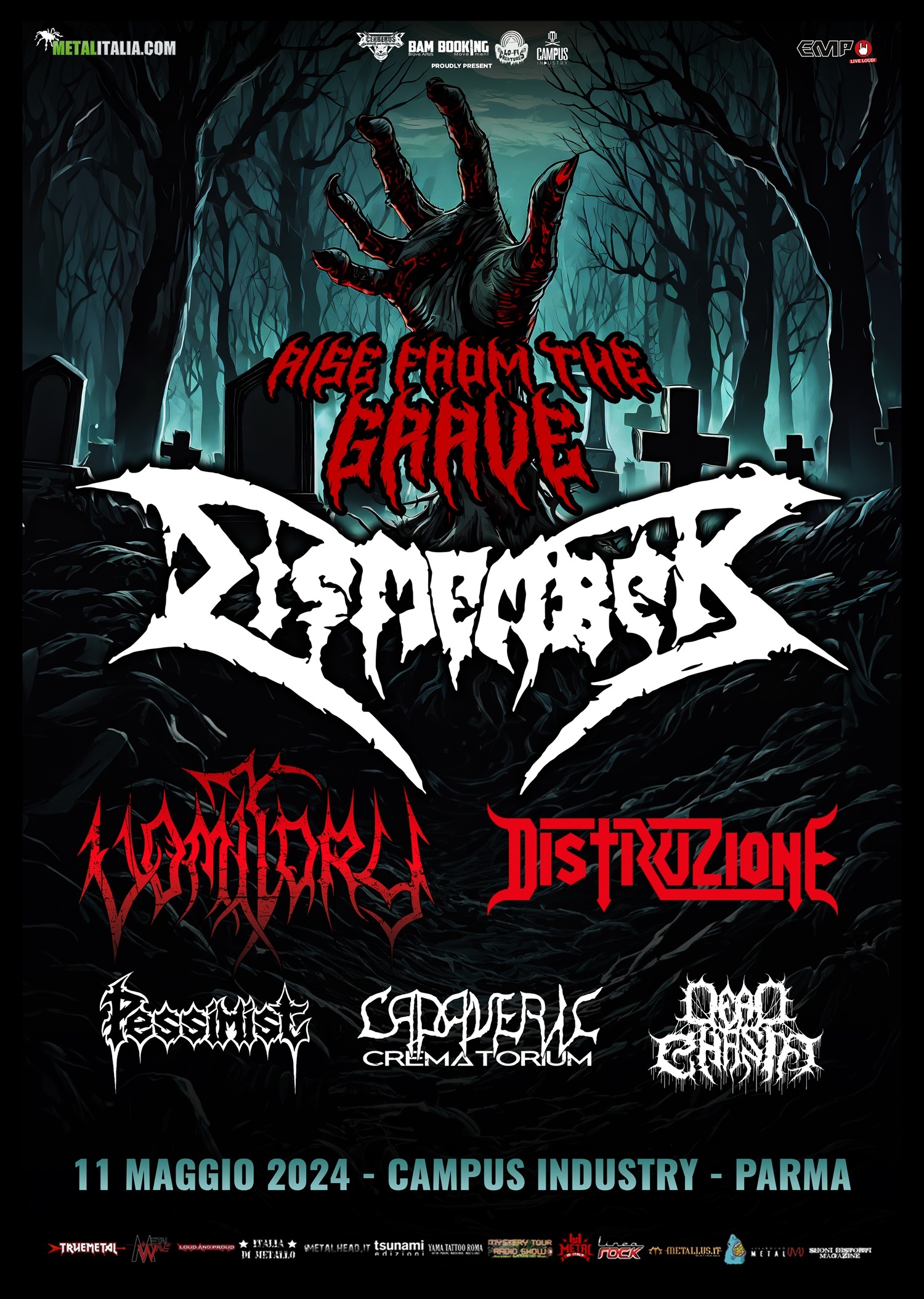 DISMEMBER: il bill completo del Rise From The Grave con PESSIMIST, DISTRUZIONE e altri.