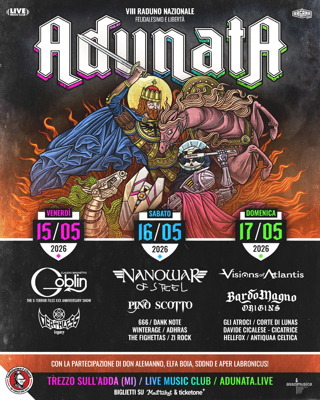 FEUDALESIMO E LIBERTÀ “ADUNATA VIII” – 2026 LA LINE UP COMPLETA: DANKNOTE, DAVIDE CICALESE ed altre conferme