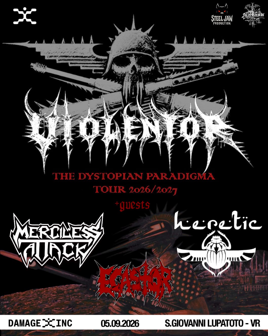 VIOLENTOR – THE DYSTOPIAN PARADIGMA TOUR 2026/27 al DAMAGE INC di VERONA
