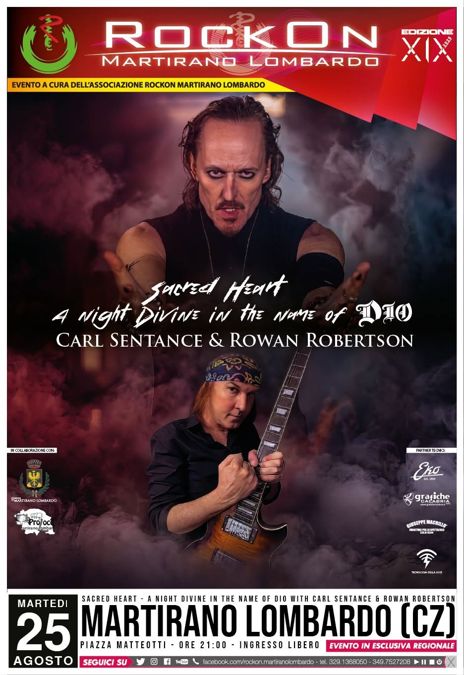 Sacred Heart – A Night Divine In The Name Of Dio: Carl Sentance & Rowan Robertson al RockOn Martirano Lombardo nel nome di Ronnie James Dio