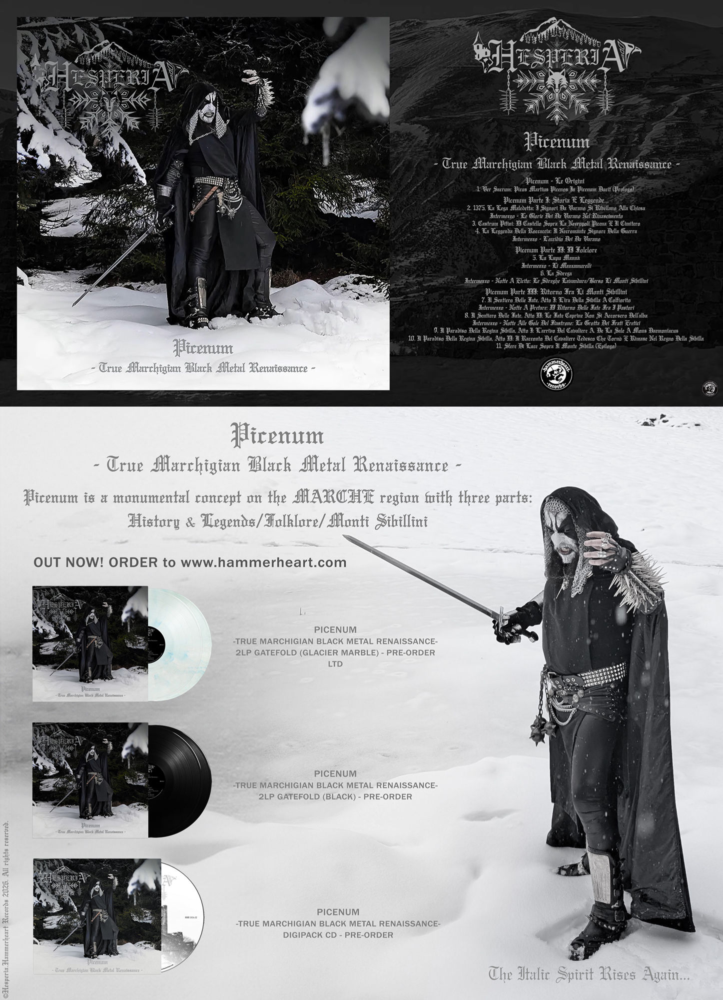 OUT NOW! Release ufficiale di PICENUM nono album di HESPERIA