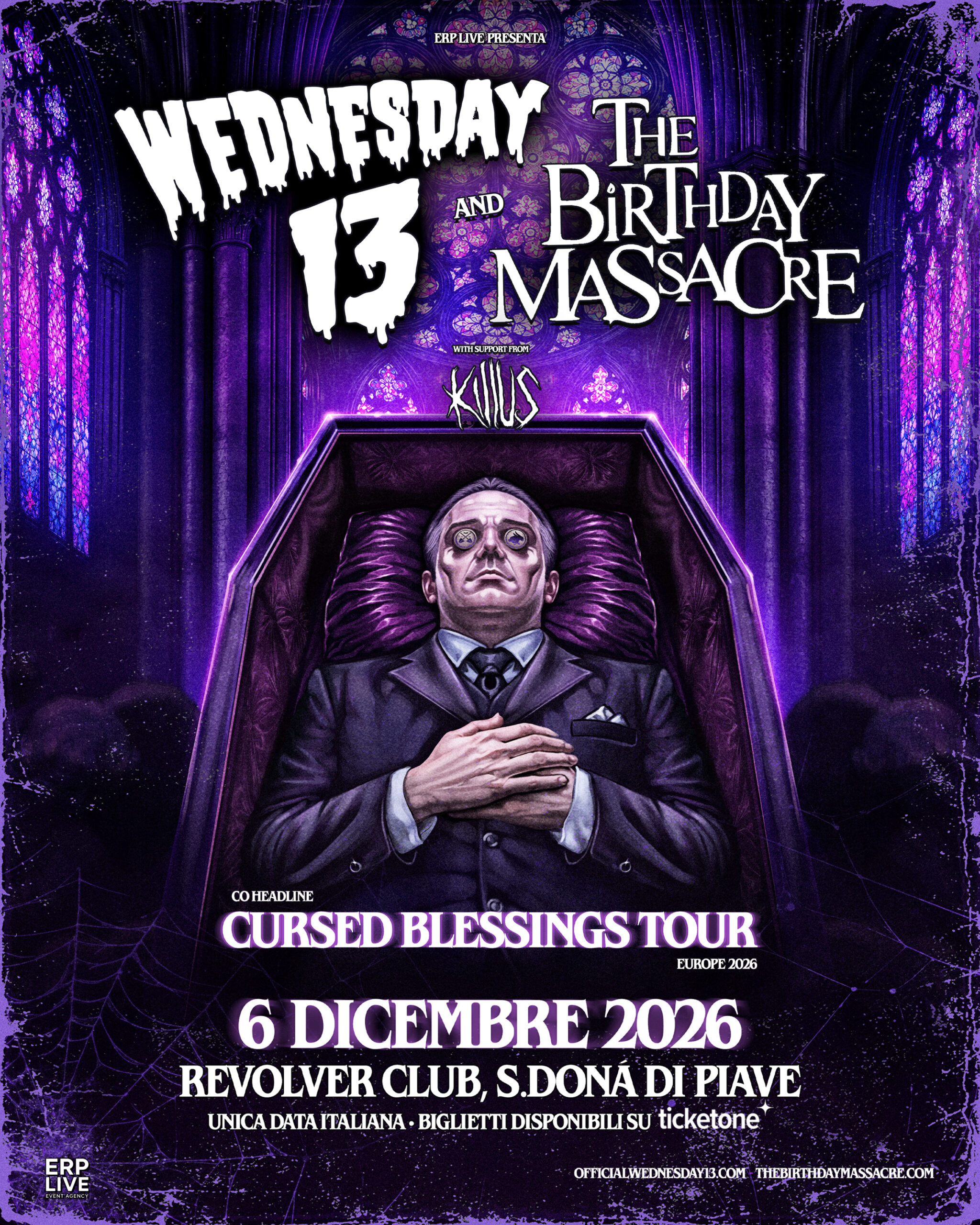 WEDNESDAY 13 & THE BIRTHDAY MASSACRE in Italia – Unica data al Revolver Club di San Donà di Piave a Dicembre