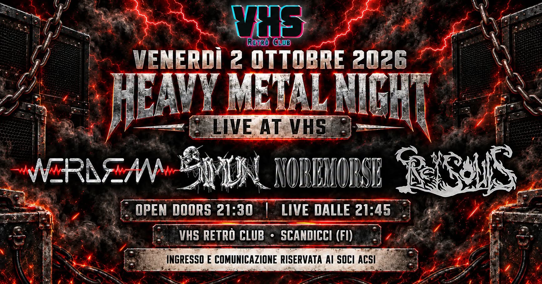 VENERDÌ 2 OTTOBRE 2026 — HEAVY METAL NIGHT: LIVE AT VHS
