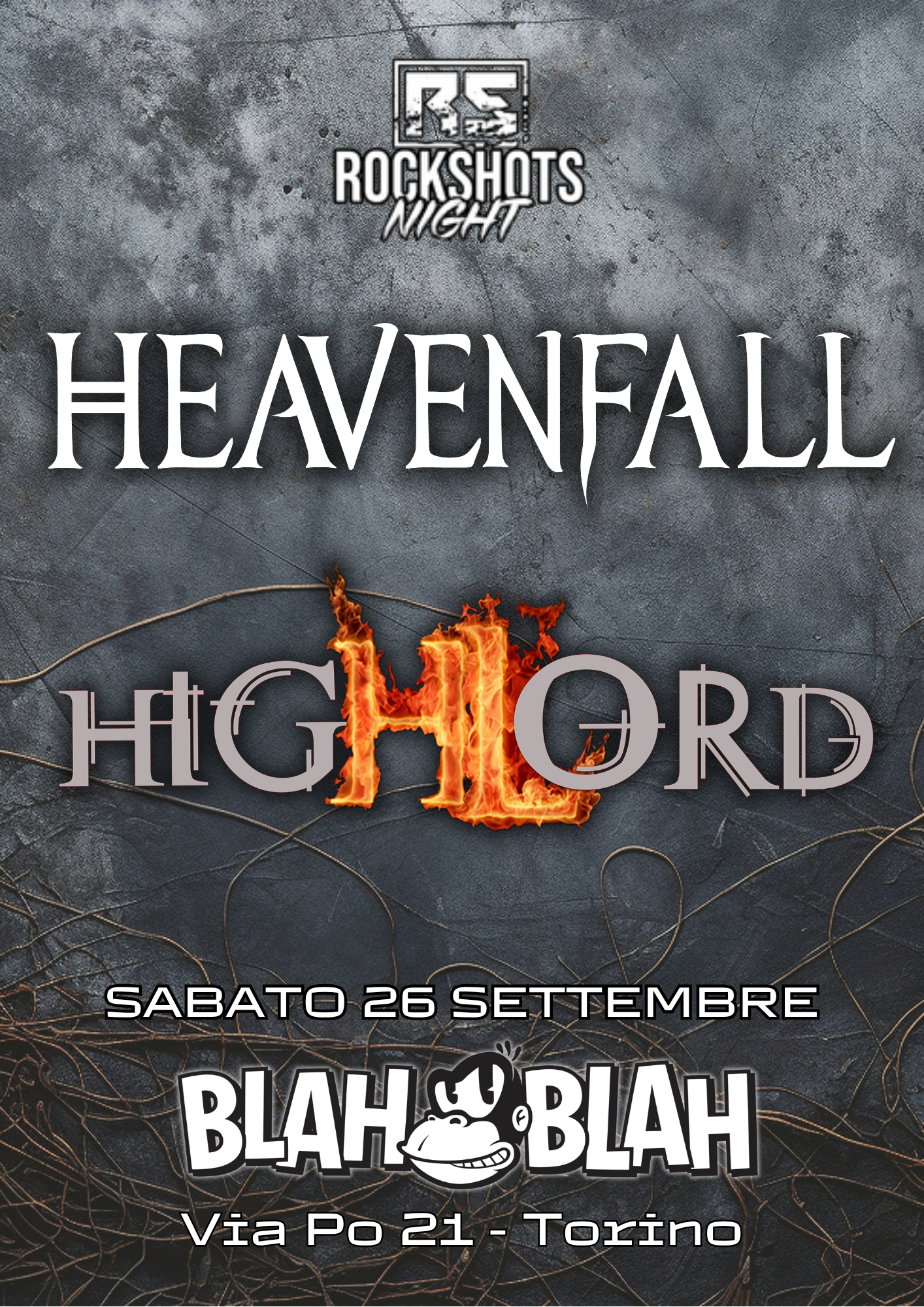HEAVENFALL + HIGHLORD LIVE AL BLAH BLAH – SABATO 26 SETTEBRE 2026