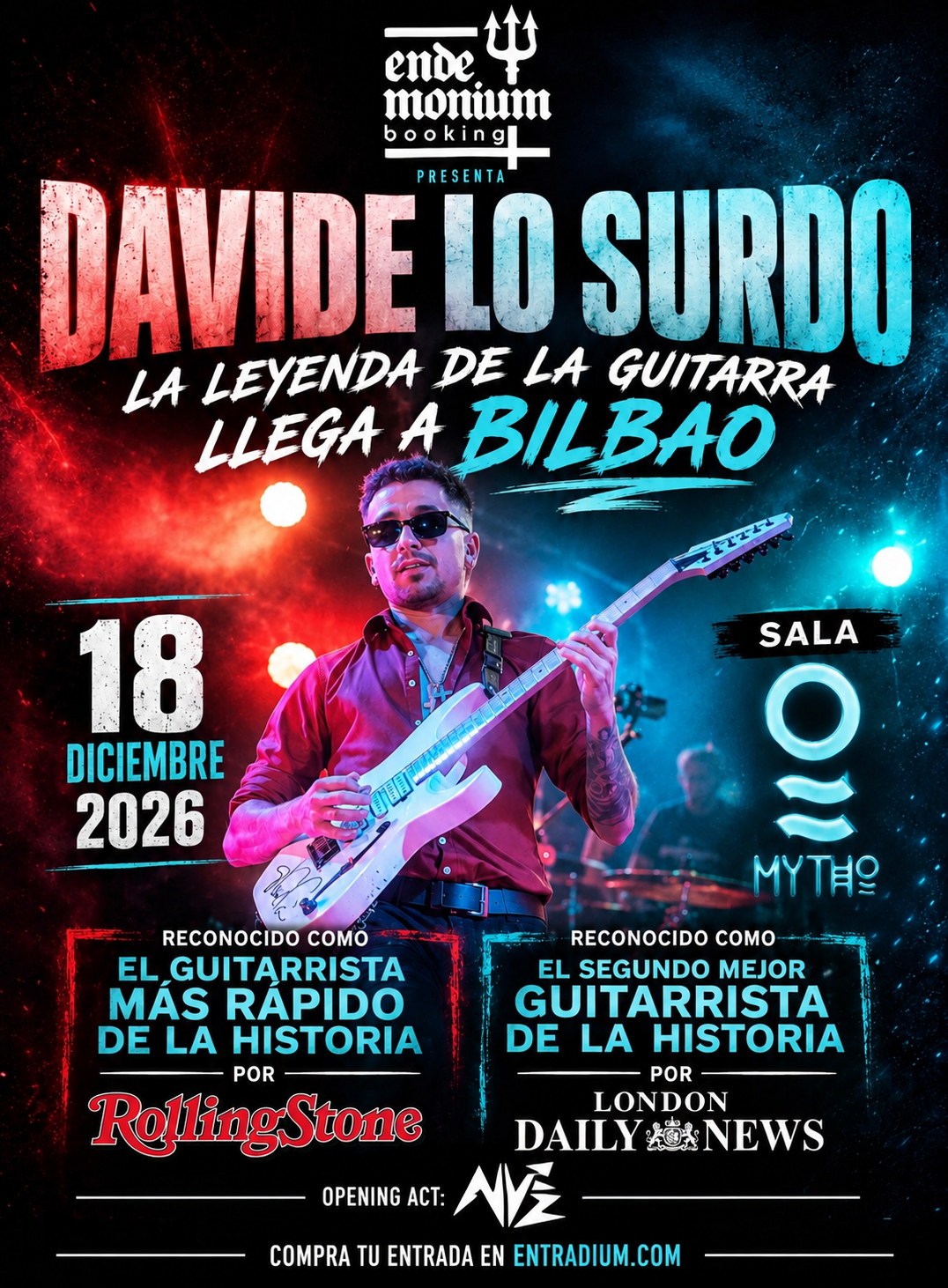 Davide Lo Surdo, la leggenda della chitarra il 18 dicembre in Spagna