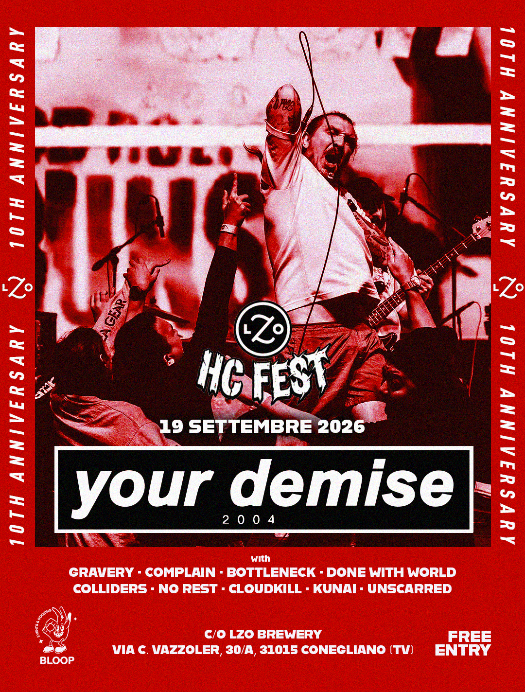 LZO HARDCORE FEST VOL. 2 ⚡con YOUR DEMISE, GRAVERY, COMPLAIN, BOTTLNEC e molti altri