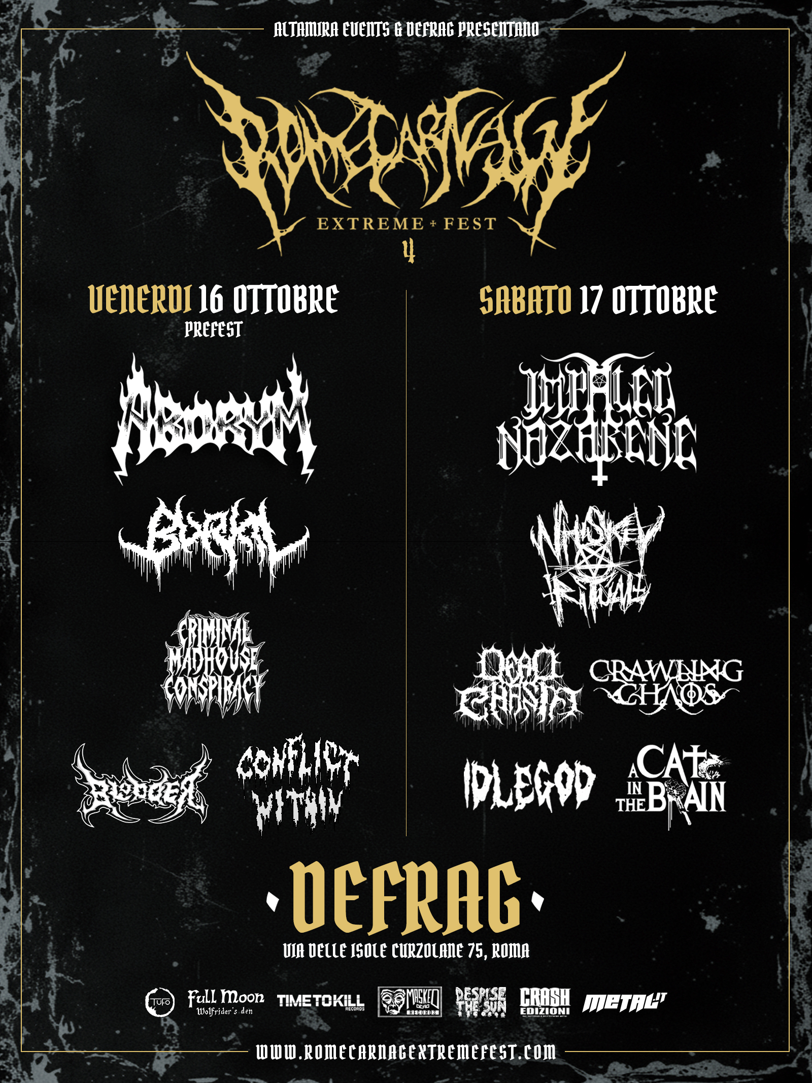 Torna ad Ottobre il Rome Carnage Extreme Fest con la sua quarta edizione!