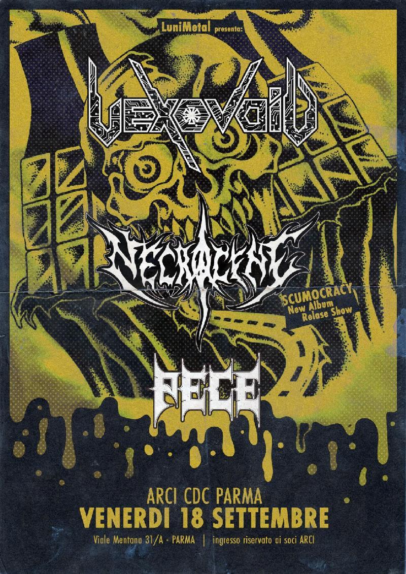 Vexovoid, Pece e Necrocene: Gli orari del concerto all’Arci CDC di Parma