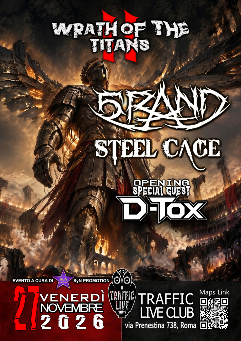 WRATH OF THE TITANS II – Tre band. Un solo palco. Una notte di metal.   Traffic Live Club – Roma | Venerdì 27 novembre 2026