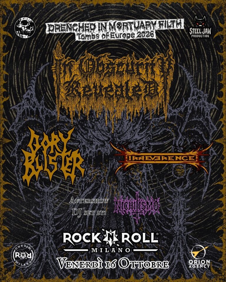 IN OBSCURITY REVEALED – “DRENCHED IN MORTUARY FILTH, TOMBS OF EUROPE 2026” al Rock’n’Roll Milano.