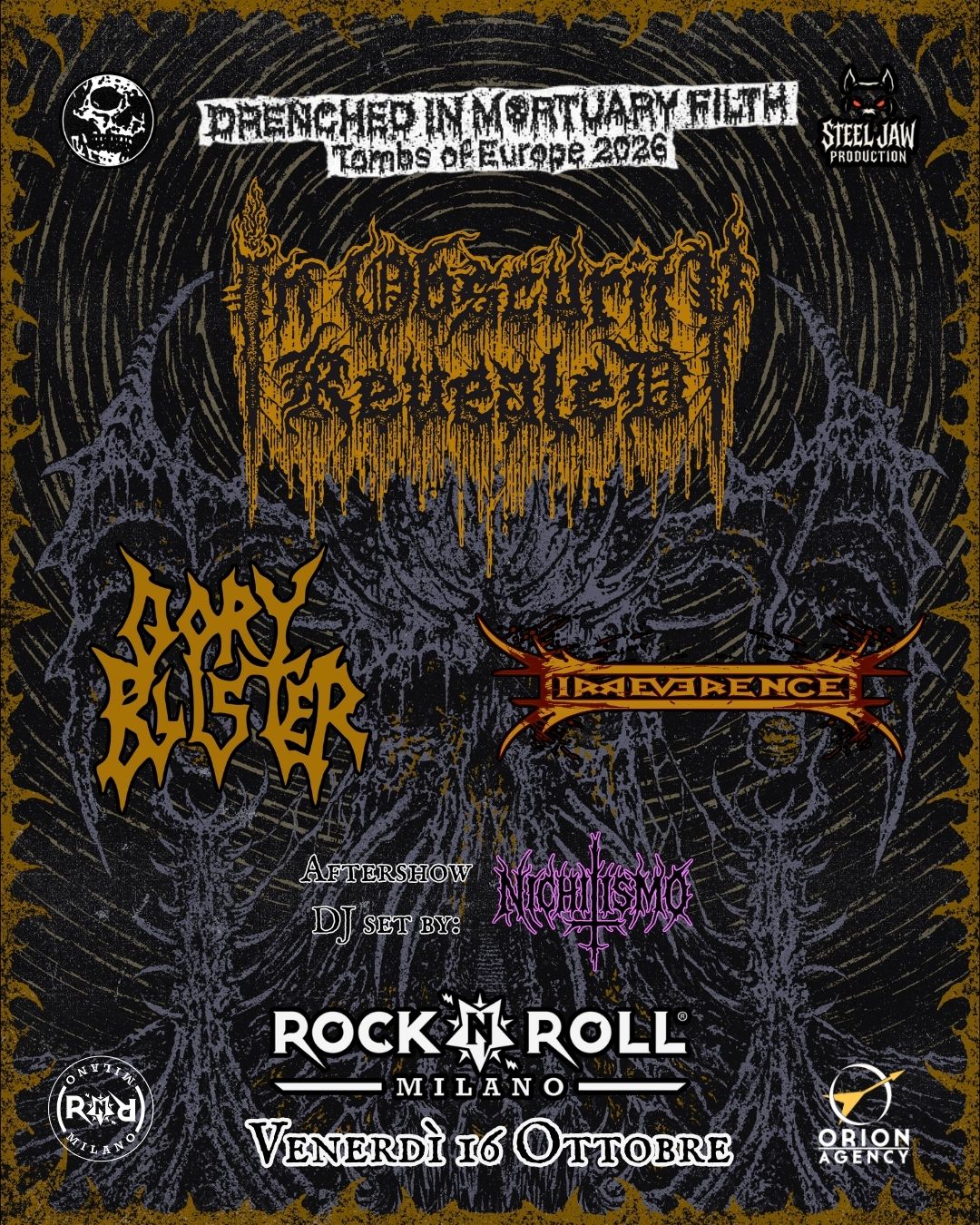 IN OBSCURITY REVEALED – “DRENCHED IN MORTUARY FILTH, TOMBS OF EUROPE 2026” al Rock’n’Roll Milano.