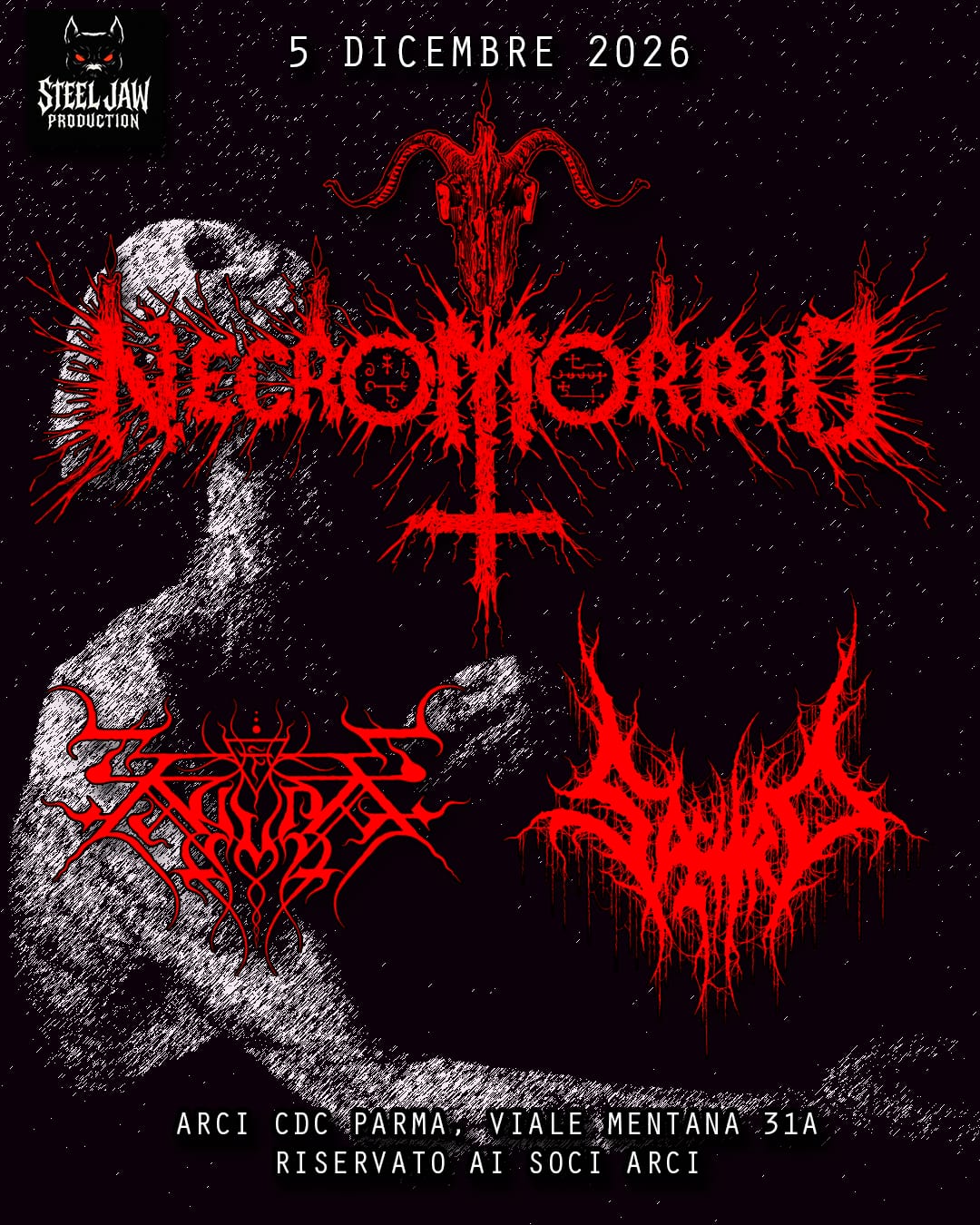 NECROMORBID + TULPA + SPETTRO | Arci CDC, Parma