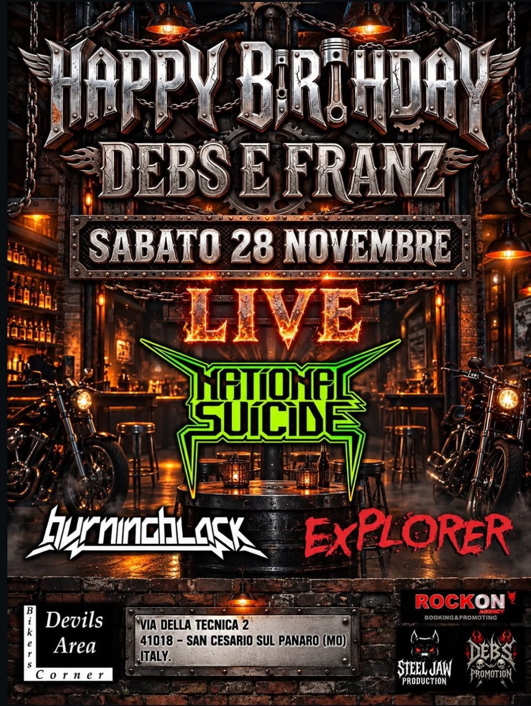 NATIONAL SUICIDE + BURNING BLACK + EXPLORER – Devils Area, (MO)