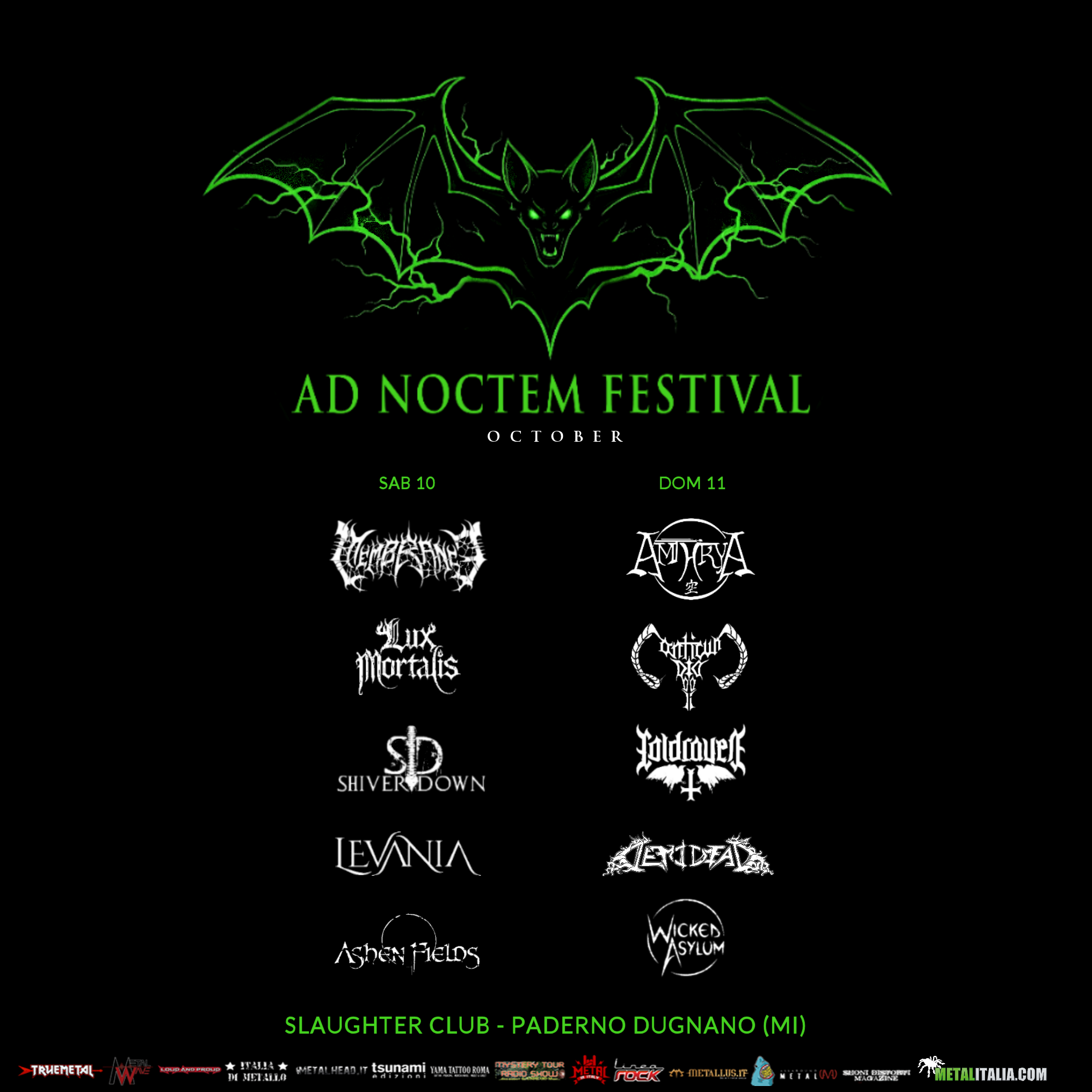 Ad Noctem Fest 2026 : Questo weekend allo Slaughter Club