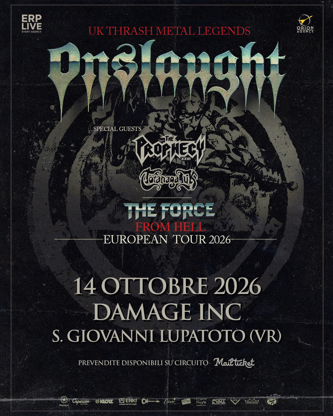 ONSLAUGHT: gli orari dell’unica data italiana al Damage Inc. (VR)